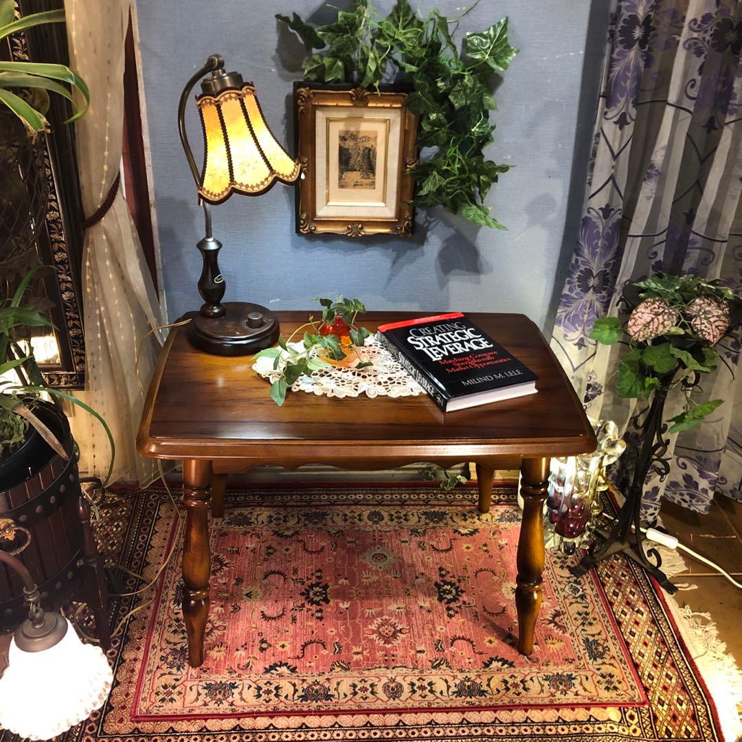 美品　カリモク　ヴィンテージ　コロニアル コンパクト　テーブル