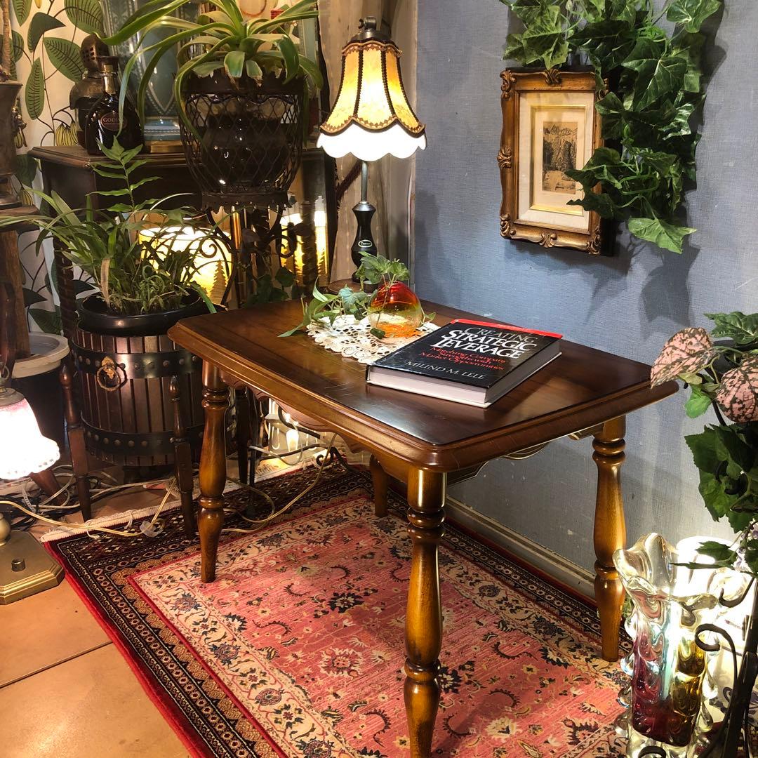 美品　カリモク　ヴィンテージ　コロニアル コンパクト　テーブル