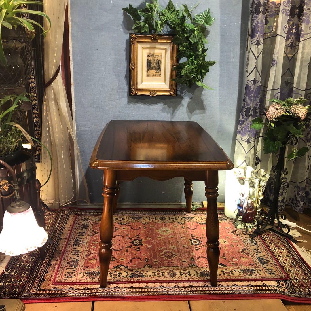 美品　カリモク　ヴィンテージ　コロニアル コンパクト　テーブル