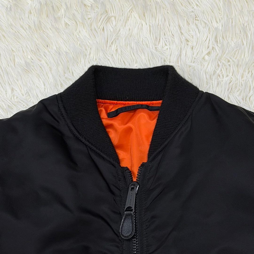 1788　AVIREX　MA-1フライトジャケット　バックロゴ　L　黒　ブラック