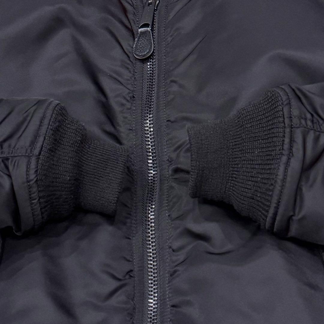 1788　AVIREX　MA-1フライトジャケット　バックロゴ　L　黒　ブラック