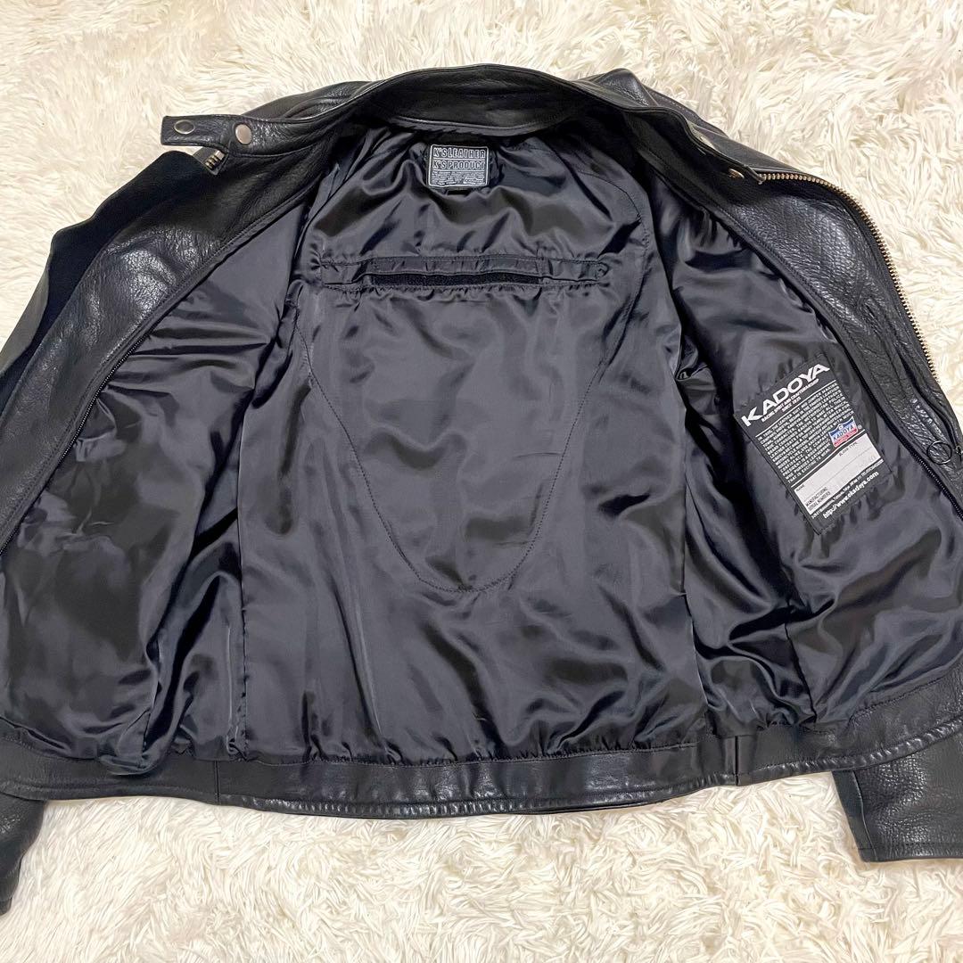 ✨極美品✨KADOYA シングルライダース ブラック ライナー付 XLサイズ