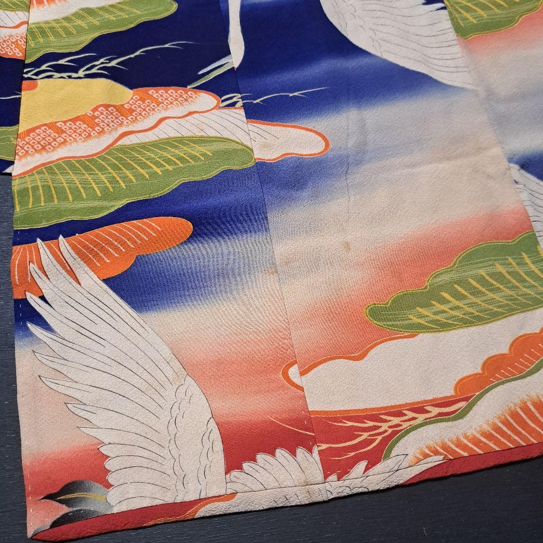 レア柄！錦紗縮緬グラデーションぼかしアンティーク子供着物