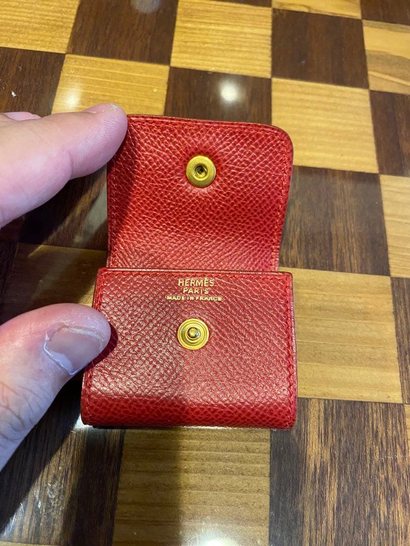 美品 箱付き エルメス ポストイット 文房具 付箋 メモ レザー 赤