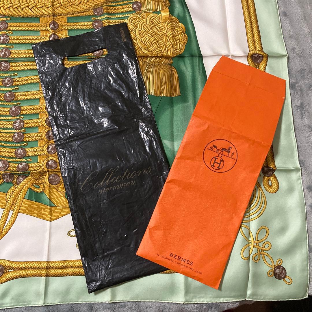 エルメス　大判　軍服風デザイン スカーフ 約88cm