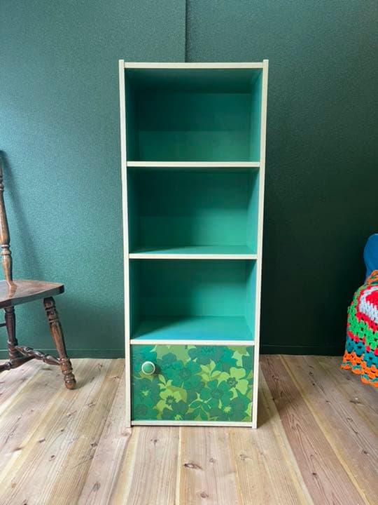 レトロポップ 花柄 昭和レトロ 花柄 インテリア 当時物 アンティーク 緑