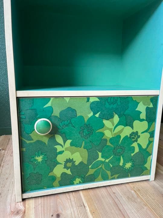 レトロポップ 花柄 昭和レトロ 花柄 インテリア 当時物 アンティーク 緑