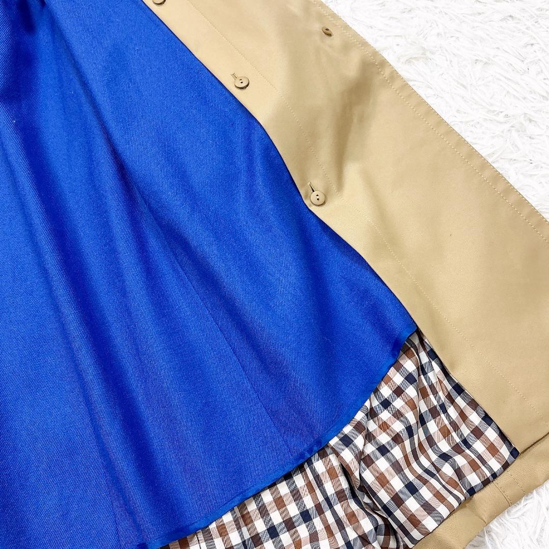 レアモデル希少サイズ10【極美品】アクアスキュータム トレンチコート 青ライナー