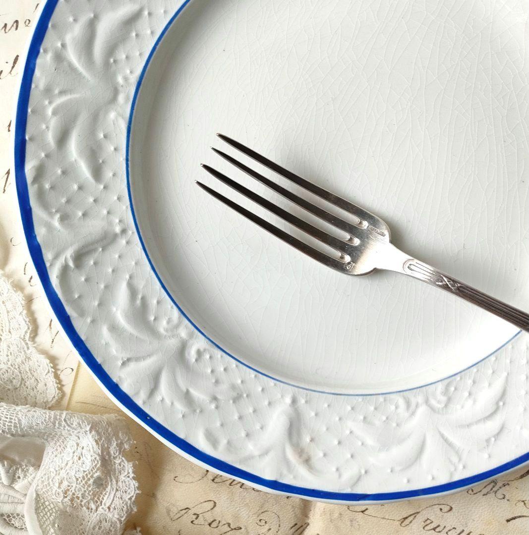 美品　19世紀　Bordeaux レリーフ　平皿　フランスアンティーク