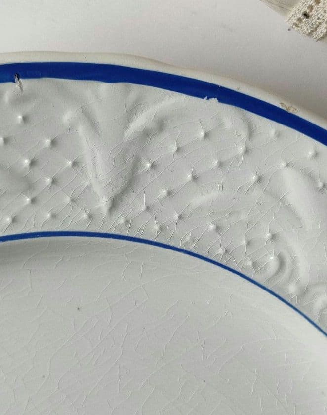 美品　19世紀　Bordeaux レリーフ　平皿　フランスアンティーク