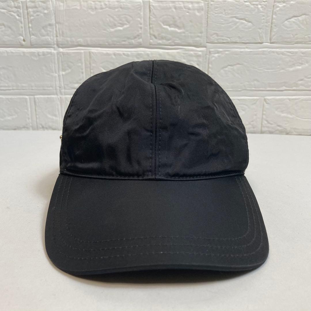 PRADAプラダ　ベースボールキャップ　ブラック　Re-Nylon 三角ロゴ　L