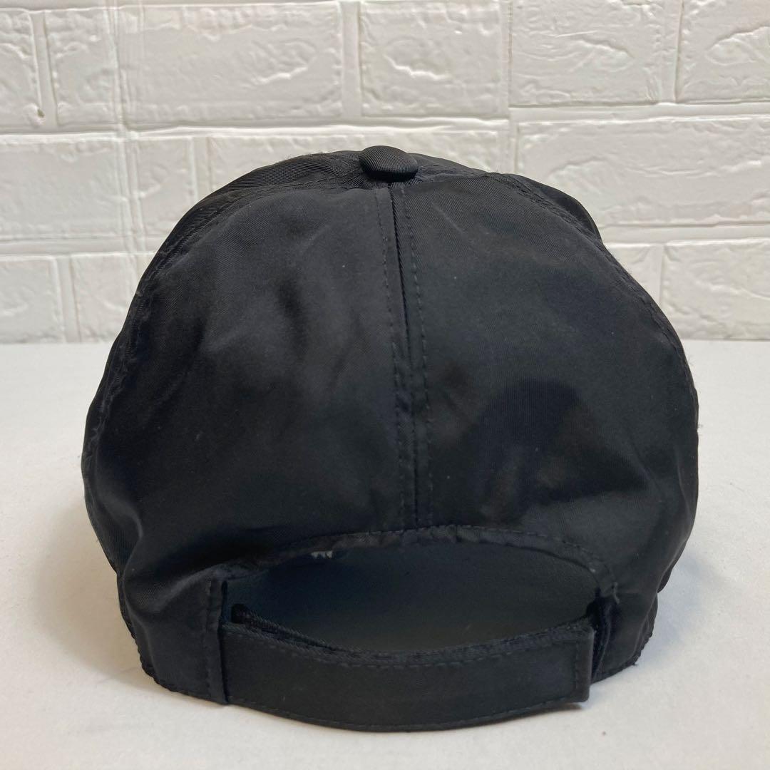 PRADAプラダ　ベースボールキャップ　ブラック　Re-Nylon 三角ロゴ　L