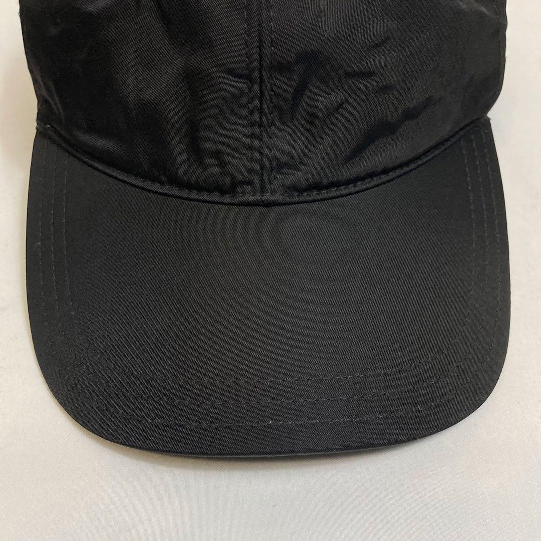 PRADAプラダ　ベースボールキャップ　ブラック　Re-Nylon 三角ロゴ　L