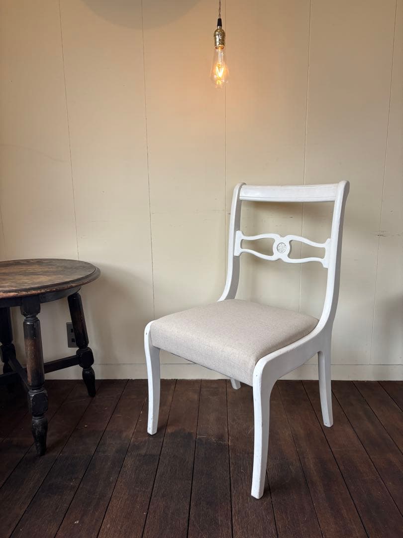 オールドカリモクOLDKARIMOKU ホワイトペイントヴィンテージ椅子チェア