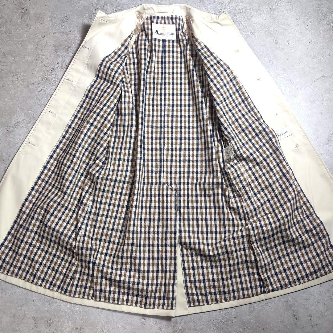 【希少】アクアスキュータム 袖ユニオンジャック ステンカラーコート 裏地チェック