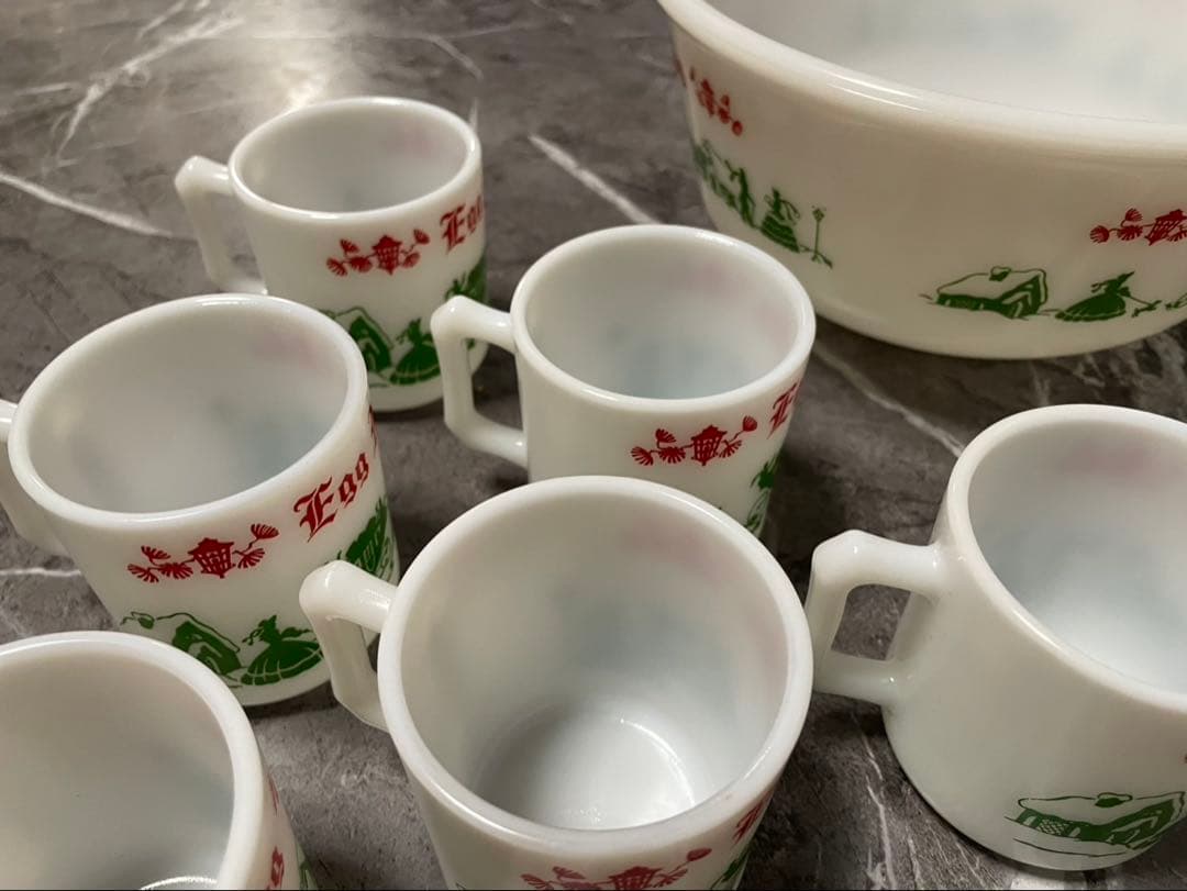 Egg Nog ヘーゼルアトラス マグ ボウルセット　全7点　ヴィンテージ