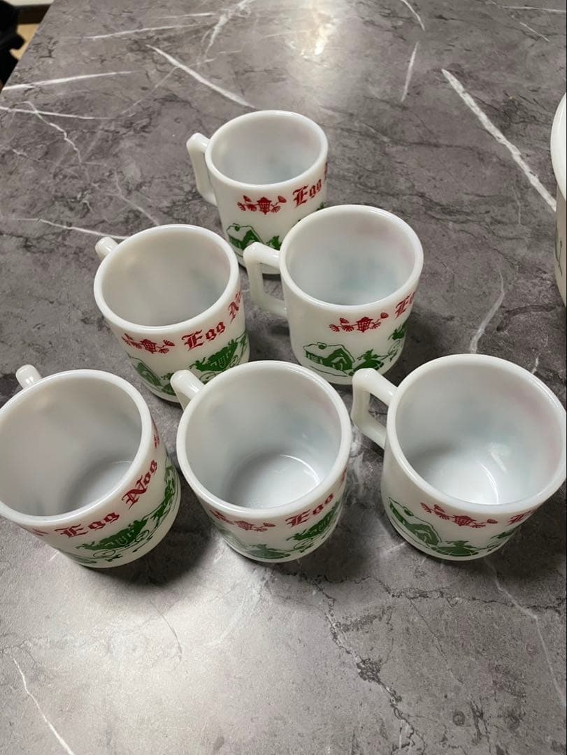 Egg Nog ヘーゼルアトラス マグ ボウルセット　全7点　ヴィンテージ