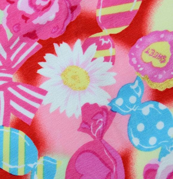 七五三 三歳 女児 被布着物フルセット 松田聖子 赤色×ピンク お仕立て無料