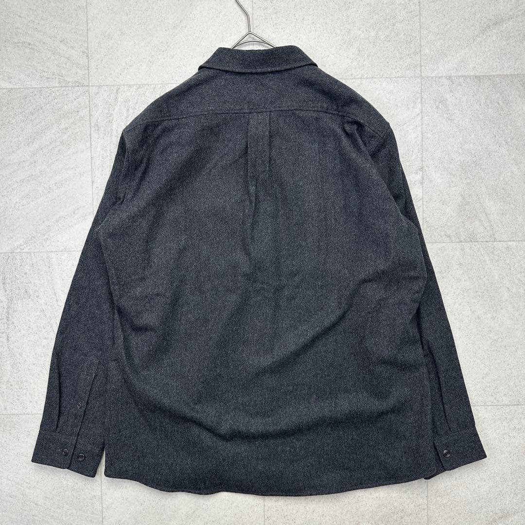 美品 XL【mont-bell】ウールマウンテンシャツ 長袖 ロゴボタン グレー