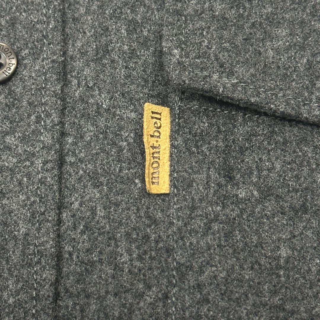 美品 XL【mont-bell】ウールマウンテンシャツ 長袖 ロゴボタン グレー