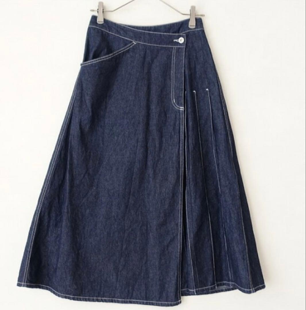 【新品】ビームスボーイ　デニムラッププリーツスカート