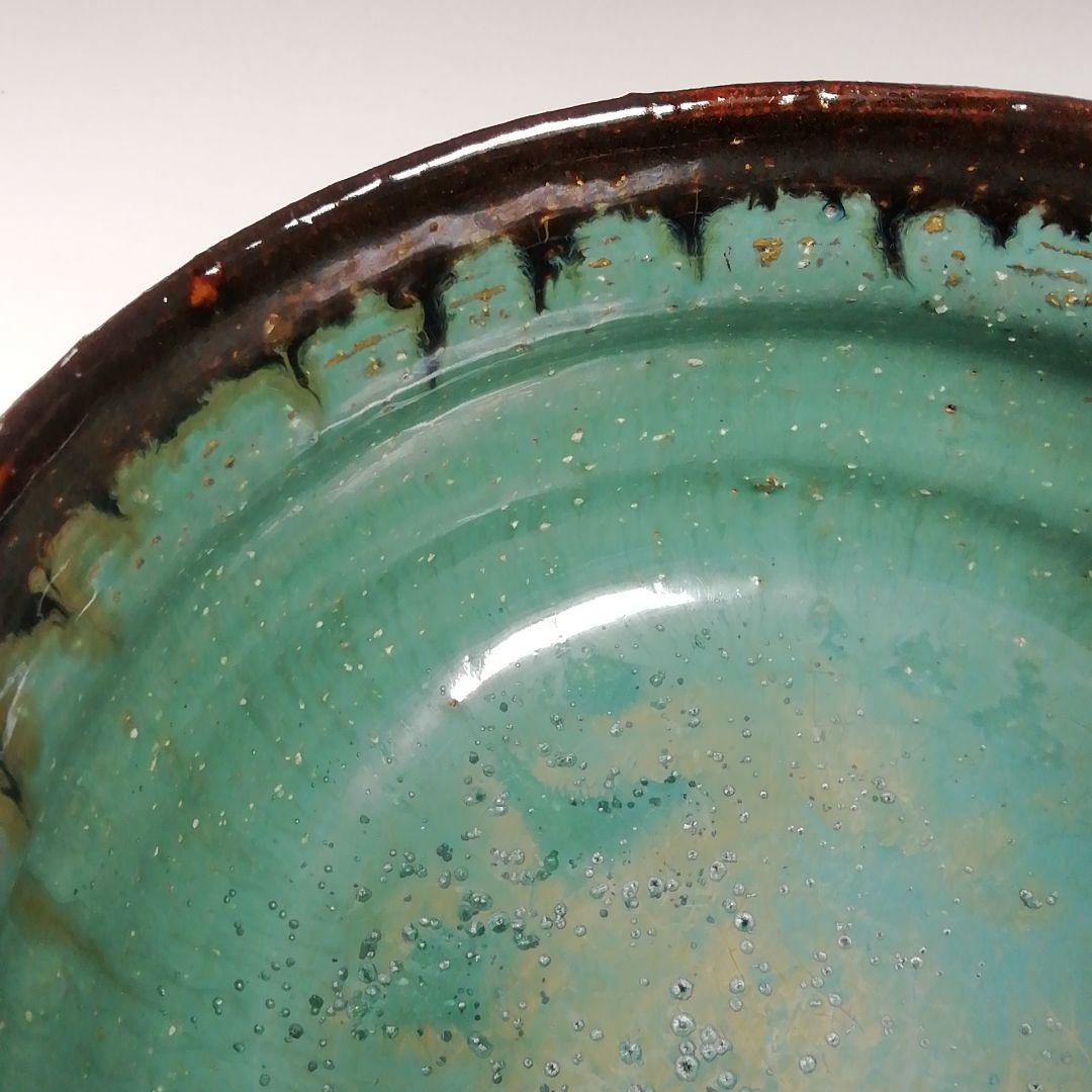 Ｗ１５９　建水　『上野焼』『第十五代　熊谷紅陽 作』　共箱　茶道具