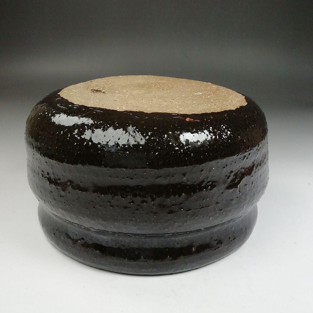 Ｗ１５９　建水　『上野焼』『第十五代　熊谷紅陽 作』　共箱　茶道具