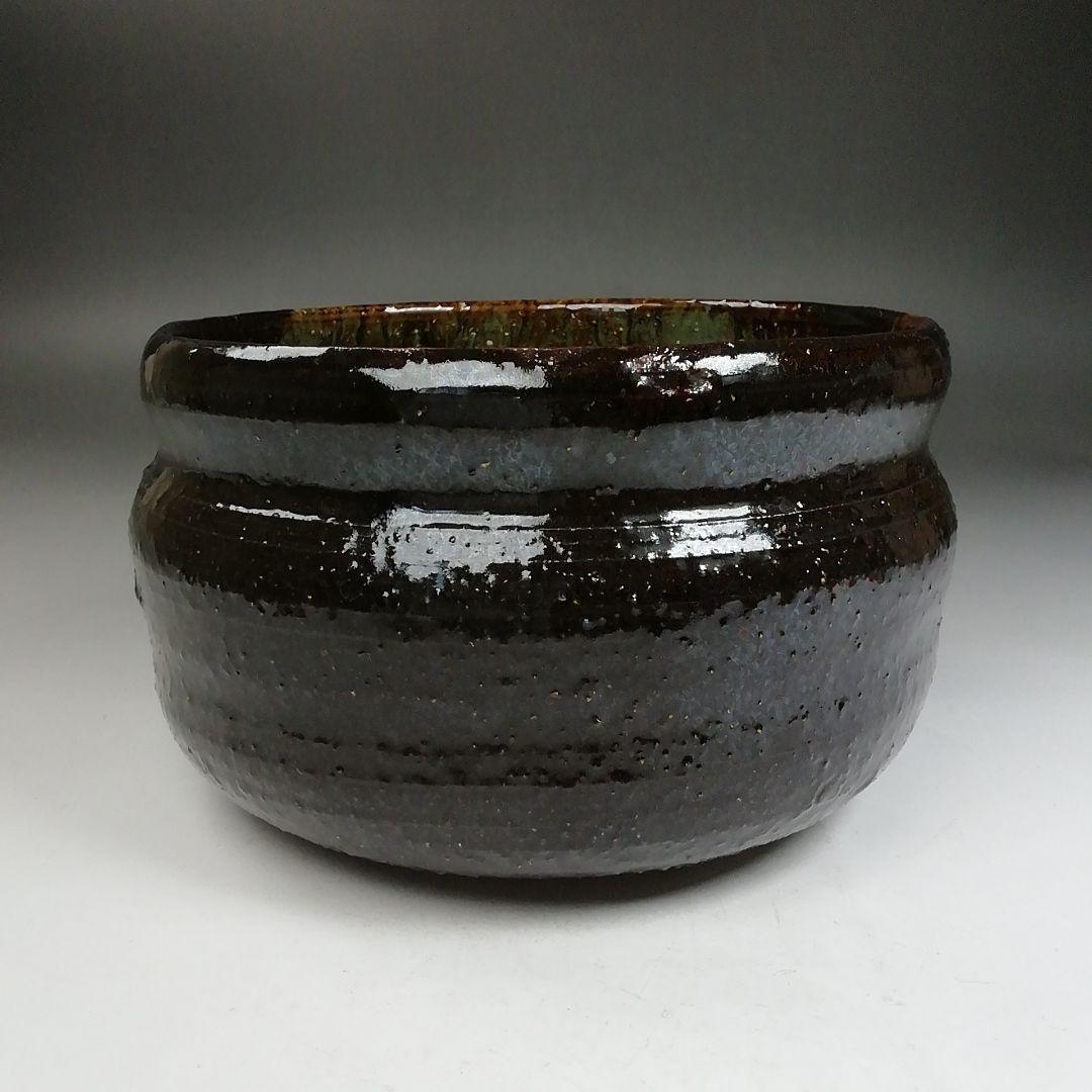 Ｗ１５９　建水　『上野焼』『第十五代　熊谷紅陽 作』　共箱　茶道具