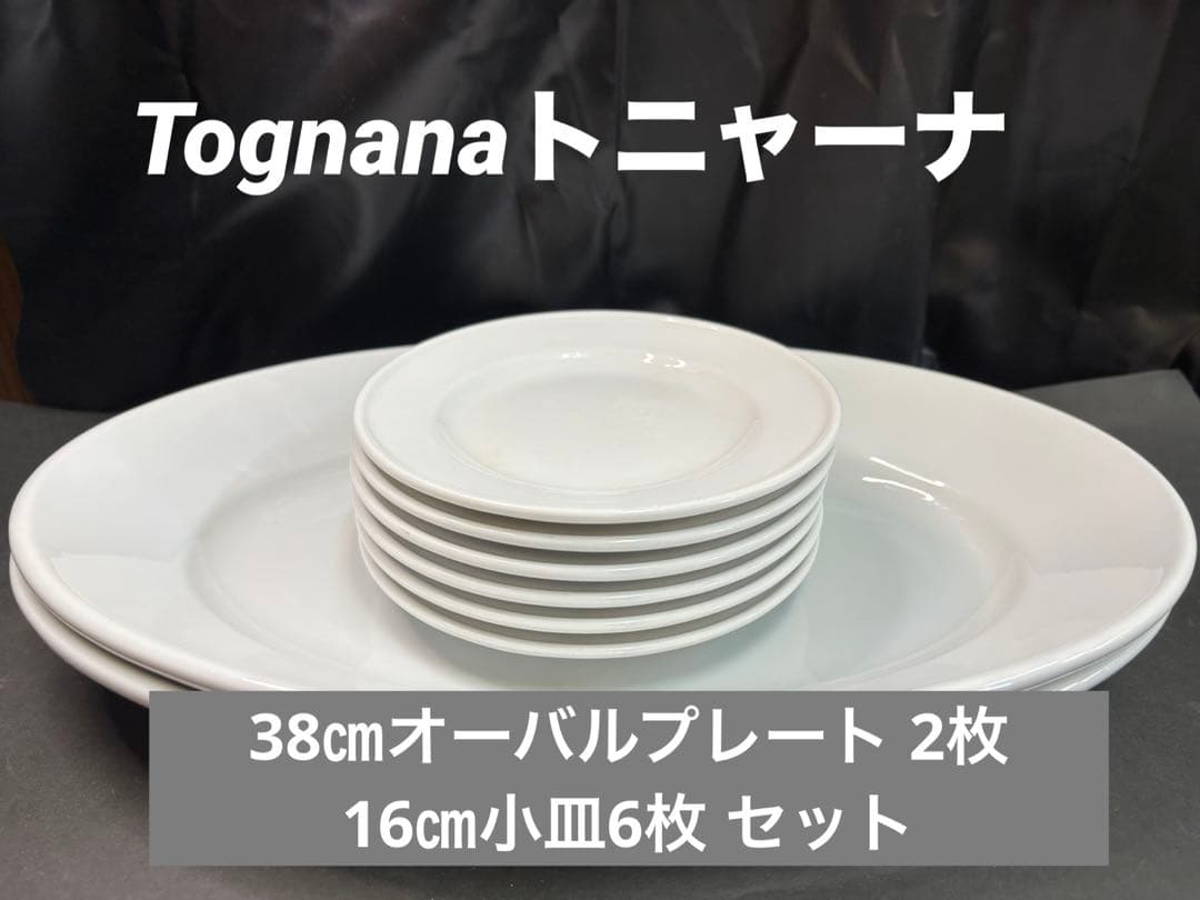 Tognanaトニャーナ 38㎝オーバルプレート 2枚 16㎝小皿6枚 セット