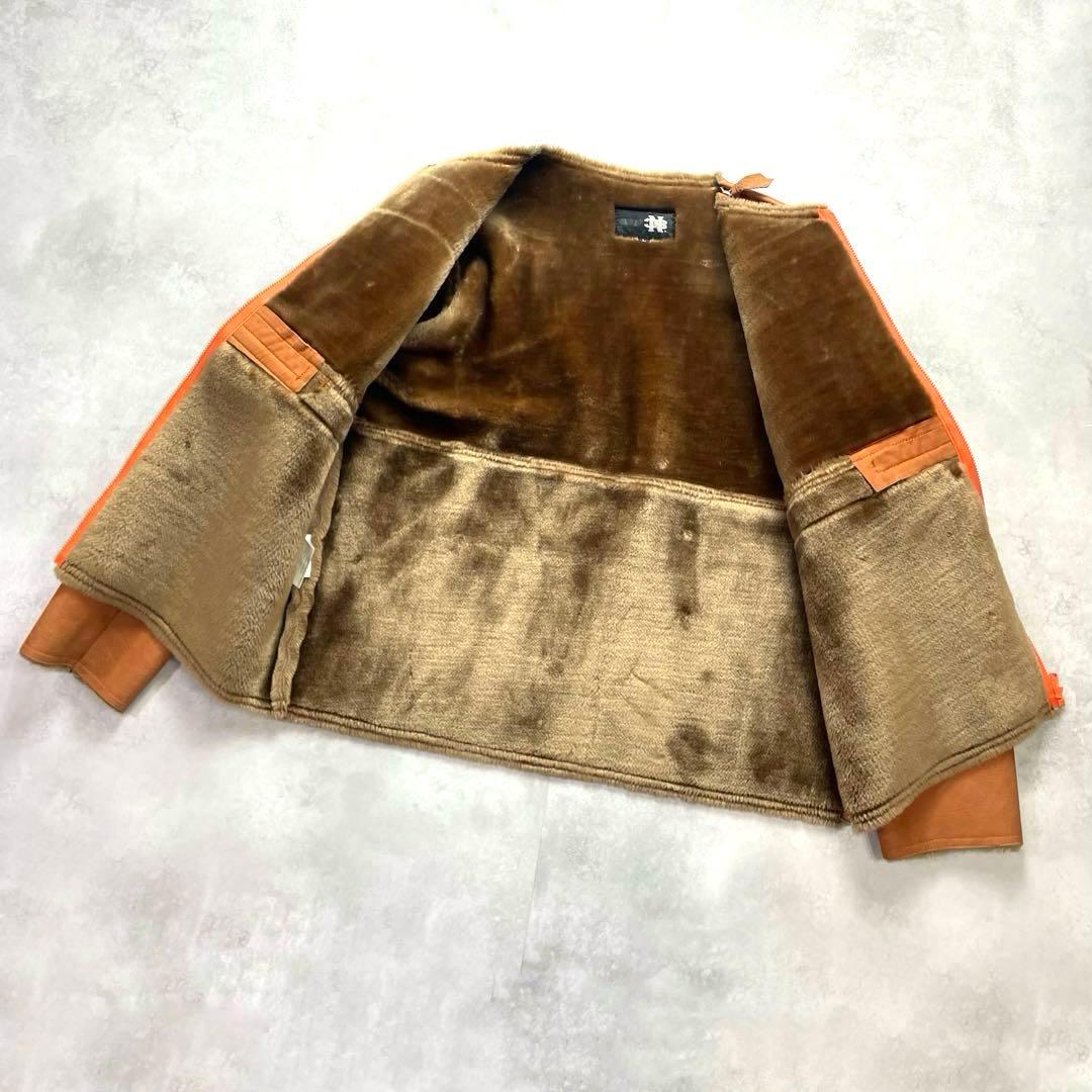 希少XL相当/上野商会 牛革 ムートンジャケット キャメル 本革ライダース