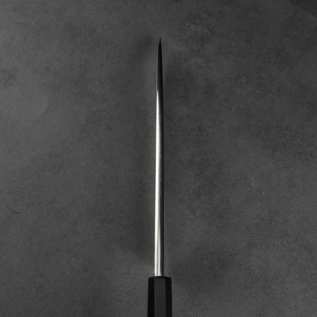 7179 左利き用 大出刃包丁 8寸 刃渡り240 刺身包丁 黒檀黒水牛角八角柄