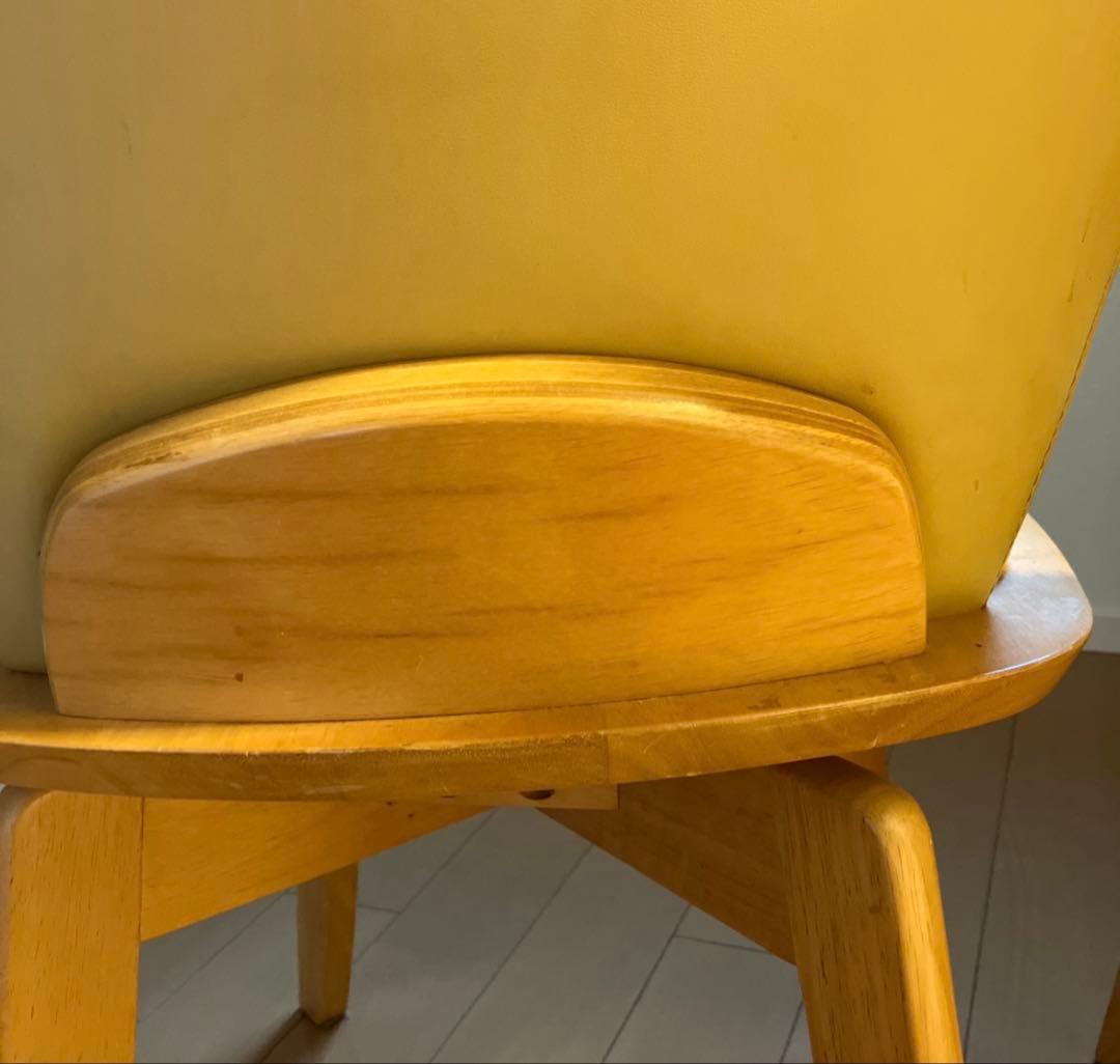 回転椅子　東洋家具　2脚セットTOYO FURNITURE 黄色　アンティーク