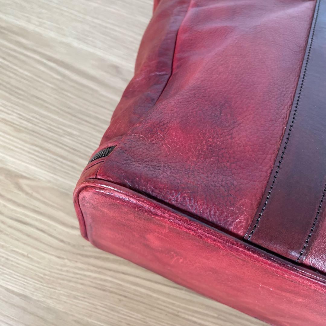 ユハク　アース　アルティザン　トートバッグ　レザー　レッド