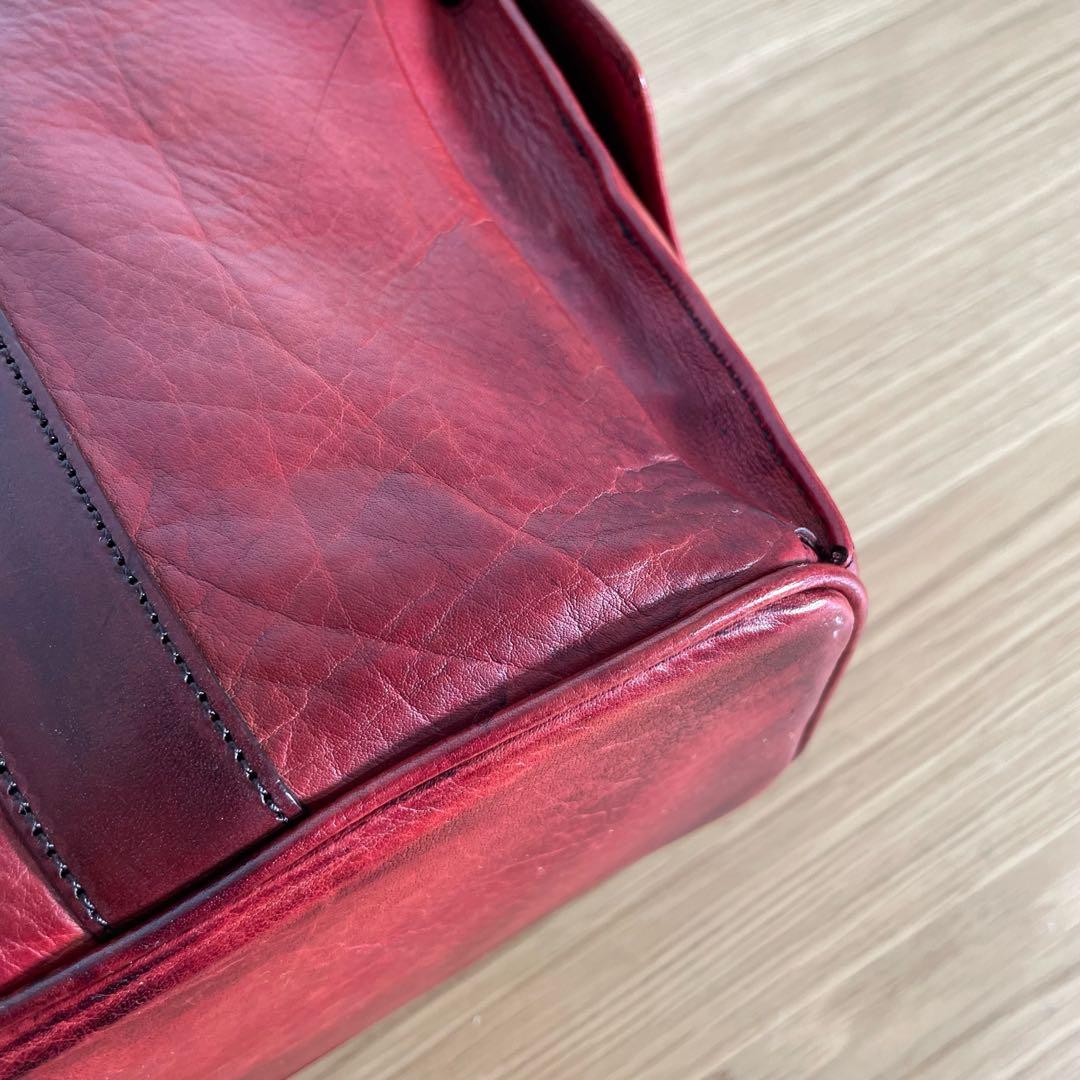 ユハク　アース　アルティザン　トートバッグ　レザー　レッド