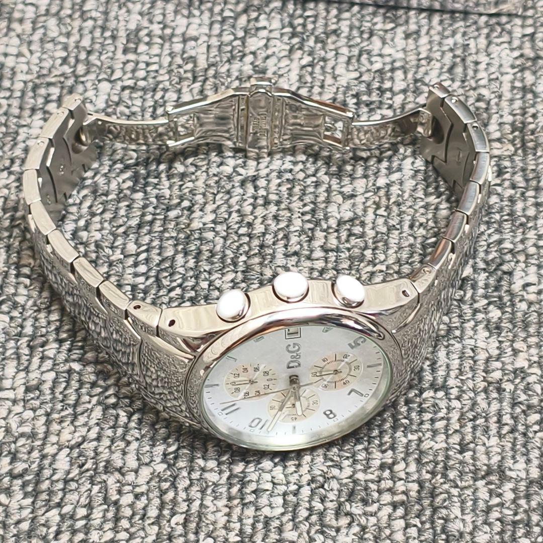 ♥️ 動作品 D&G クロノグラフ 時計 シルバー SANDPIPER ホワイト