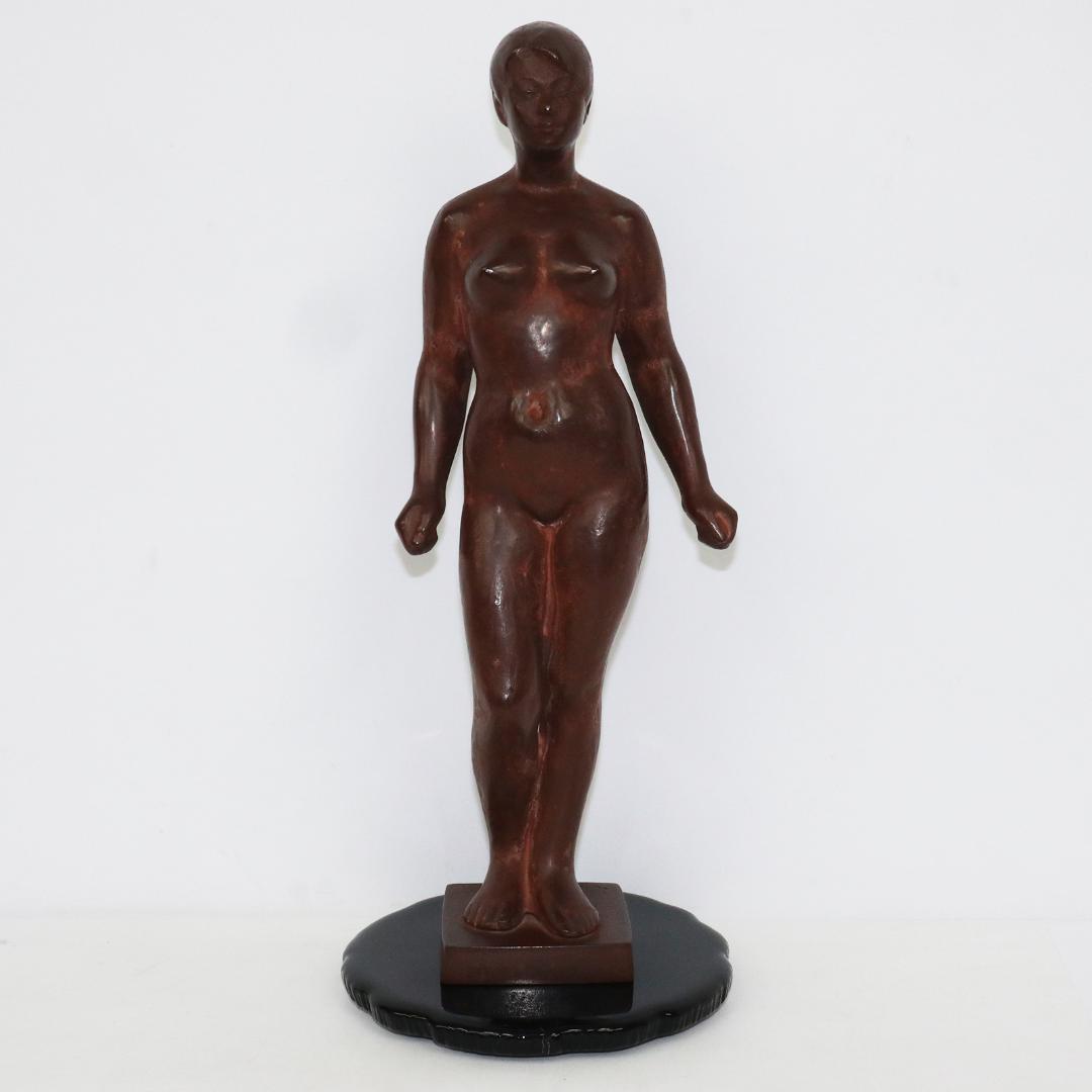 真作　三枝惣太郎　裸婦像　鉄製　ブロンズ像　在銘