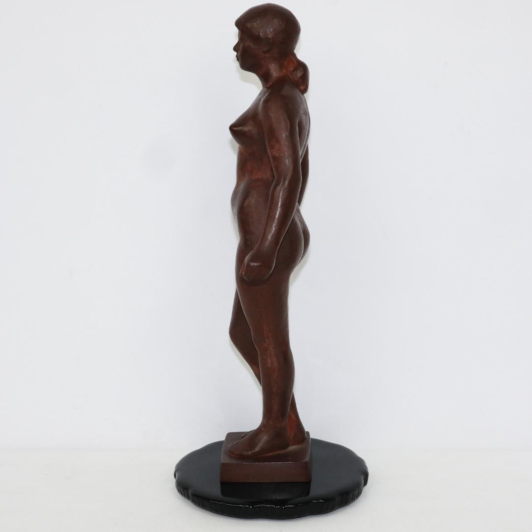 真作　三枝惣太郎　裸婦像　鉄製　ブロンズ像　在銘