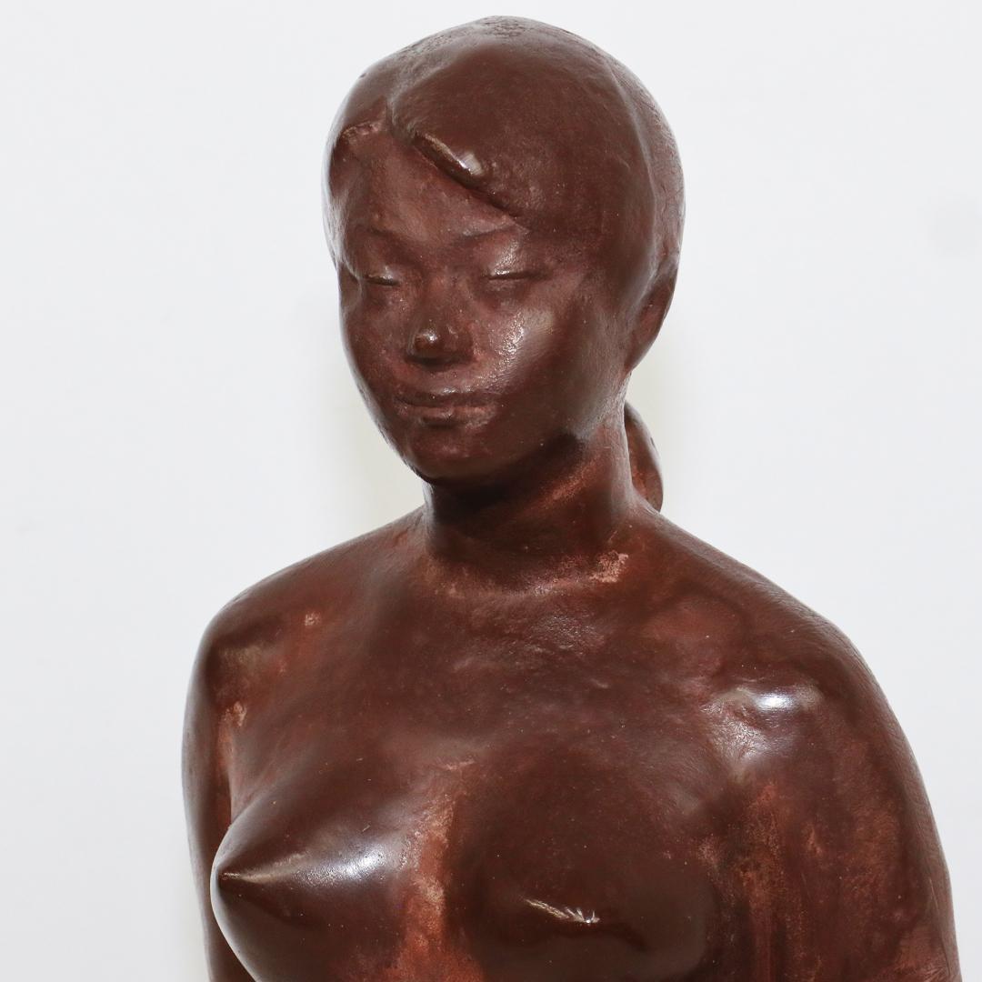 真作　三枝惣太郎　裸婦像　鉄製　ブロンズ像　在銘