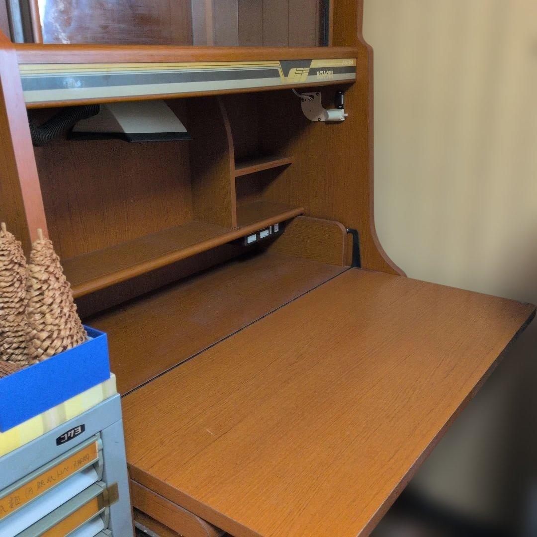 ①　木製デスクチェアセット　机　椅子　折りたたみ　バタフライ　スタディデスク