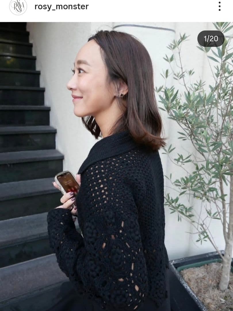 お値下げ・ロージーモンスター　flower crochet hand knit