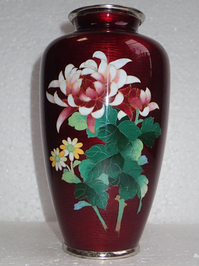 花瓶 七宝 菊花柄 安藤七宝店 定価の1/3!