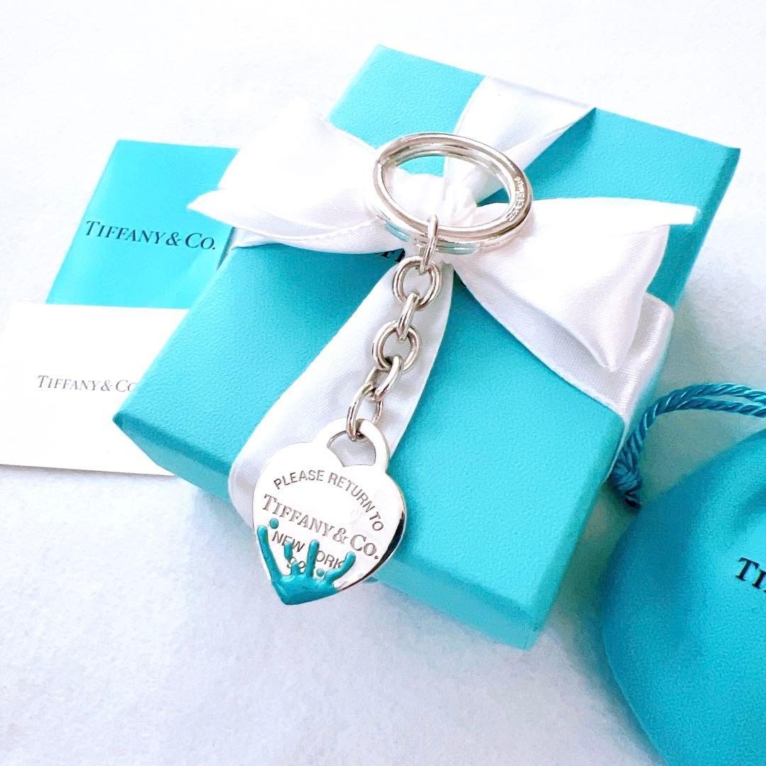 美品✨ティファニー キーホルダーリングリターントゥハートタグスプラッシュブルー