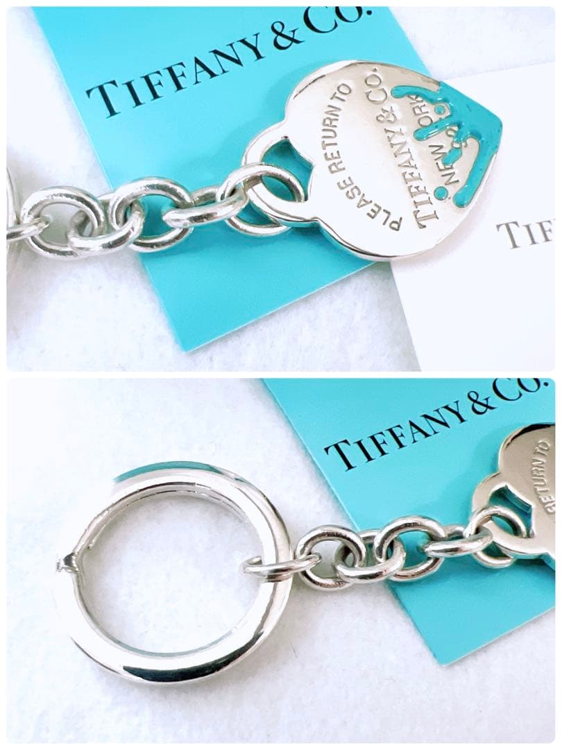美品✨ティファニー キーホルダーリングリターントゥハートタグスプラッシュブルー