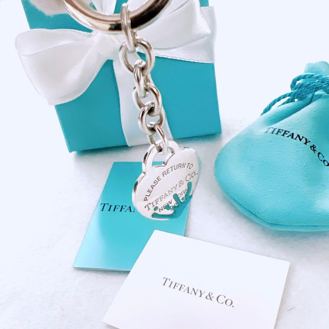 美品✨ティファニー キーホルダーリングリターントゥハートタグスプラッシュブルー