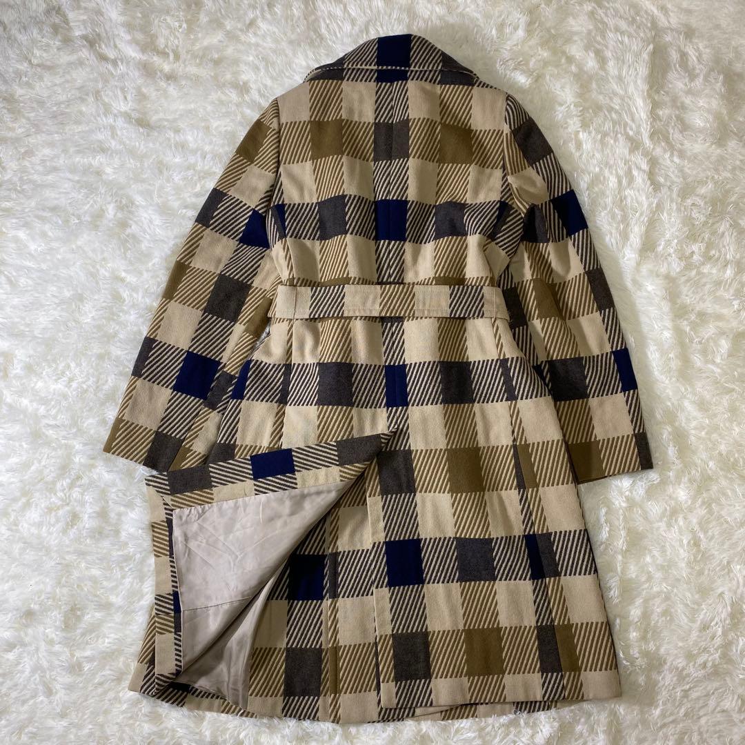 Aquascutum アクアスキュータム ウール トレンチコート チェック 7F