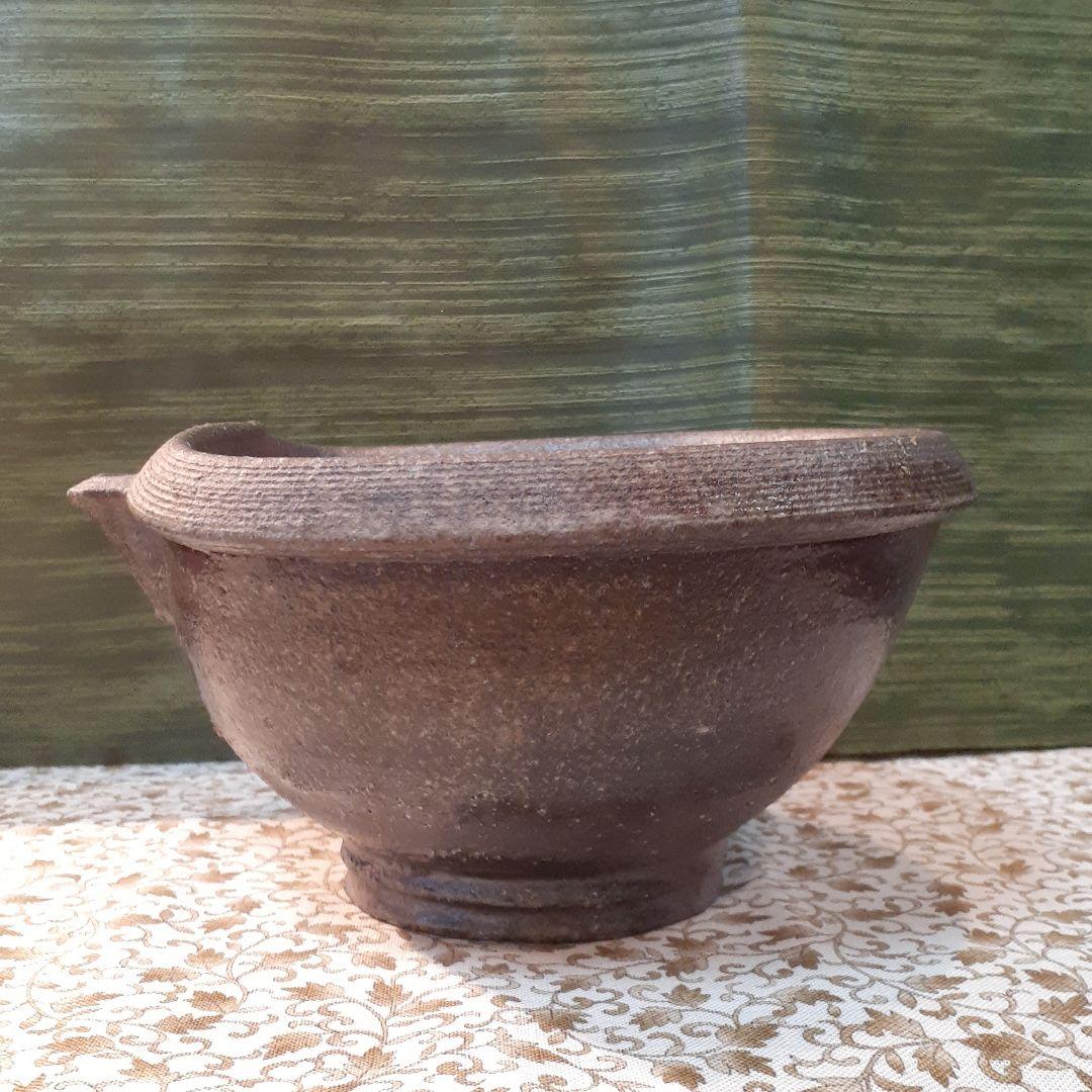 市野清治作～丹波立杭焼～焼締片口深鉢