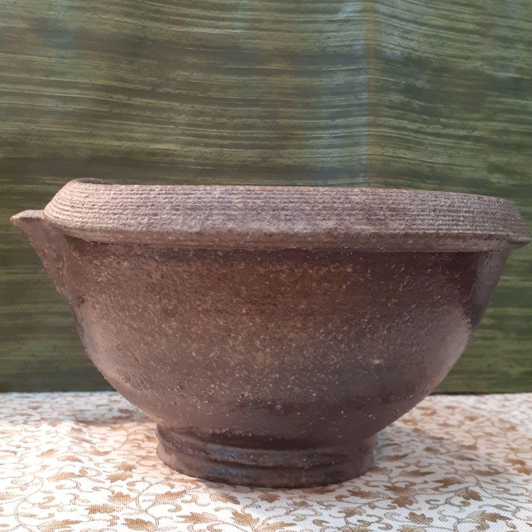 市野清治作～丹波立杭焼～焼締片口深鉢