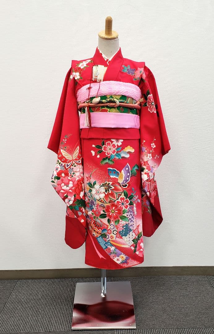 七五三　7歳　120cm　ポリエステル　つくり帯