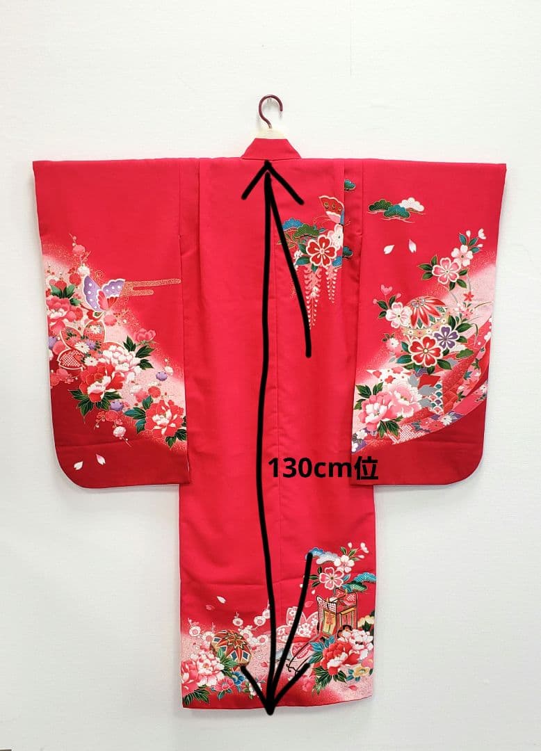 七五三　7歳　120cm　ポリエステル　つくり帯