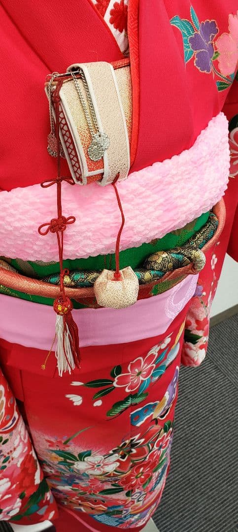 七五三　7歳　120cm　ポリエステル　つくり帯